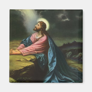 Vintage Jesus Christ Praying, Garden of Gethsemane Magnet
