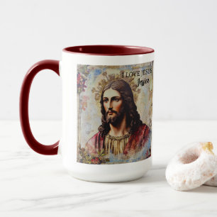 Vintage Jesus Christian Personalised name Mug