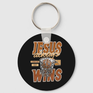 Vintage Jesus Christian Playing Sketll Gift For Me Key Ring