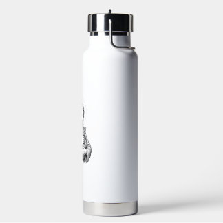 Vintage Jesus Holding Cat Engraving Graphic_1 Water Bottle