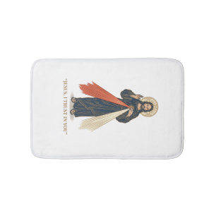 Vintage Jesus I Trust in You Religious Vector Desi Bath Mat