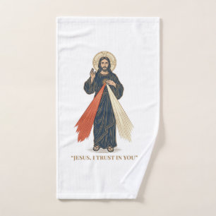 Vintage Jesus I Trust in You Religious Vector Desi Hand Towel