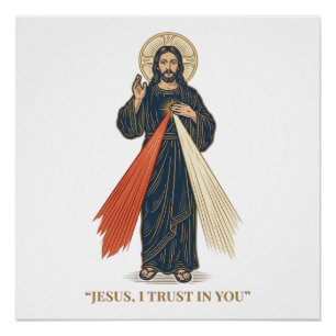 Vintage Jesus I Trust in You Religious Vector Desi Poster