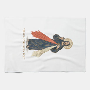 Vintage Jesus I Trust in You Religious Vector Desi Tea Towel