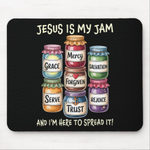 Vintage Jesus Is My Jam And Im Here To Spread It B Mouse Pad