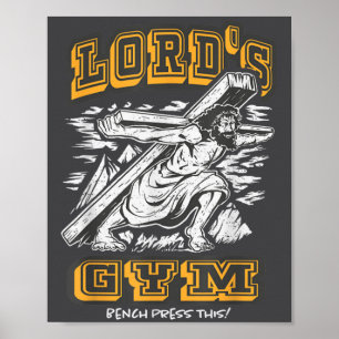 Vintage Jesus Lord's Gym Bench Press This! Motivat Poster