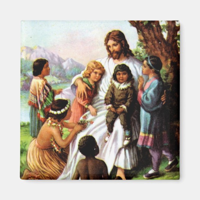 Vintage Jesus Loves All the Children Magnet (Front)