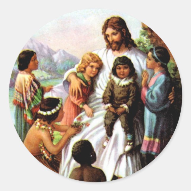 Vintage Jesus Loves All the Children Sticker (Front)