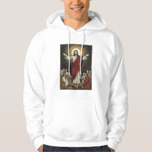 Vintage Jesus Radiant Glory Christian Engraving De Hoodie