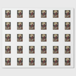 Vintage Jesus Radiant Glory Christian Engraving De Wrapping Paper