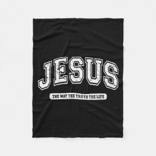 Vintage Jesus The Way The Truth The Life Design Fleece Blanket