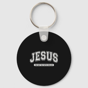 Vintage Jesus The Way The Truth The Life Design  Key Ring