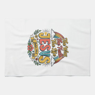 Vintage Jesus The Way Truth Life Shirt Tea Towel