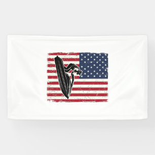 Vintage Jet Ski American Flag Vector Shirt Design_ Banner