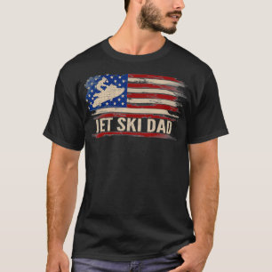 Vintage Jet Ski Dad American USA Flag Sports Skiin T-Shirt