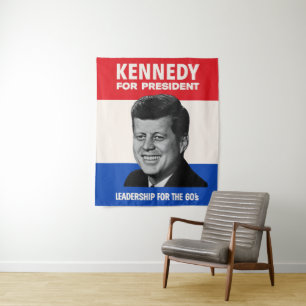 Vintage JFK Kennedy for President 1960 Campaign Tapestry