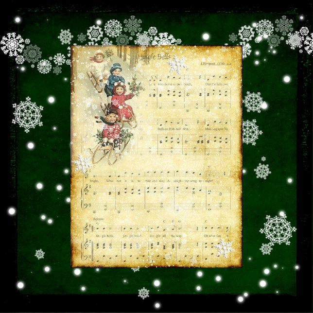 Vintage Jingle Bells Scrapbook Paper (Vintage Jingle Bells Scrapbook Paper)