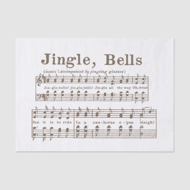 Vintage Jingle, Bells ! Sheet Music Chorus 1850 (Front)