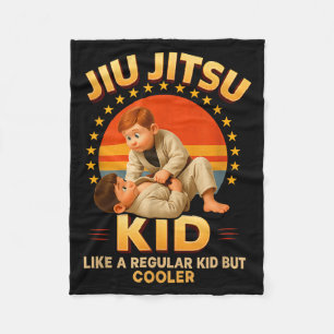 Vintage Jiu Jitsu Kid Brazilian BJJ Martial Arts Fleece Blanket