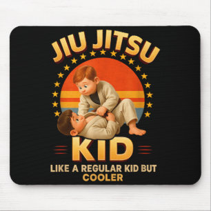 Vintage Jiu Jitsu Kid Brazilian BJJ Martial Arts Mouse Pad
