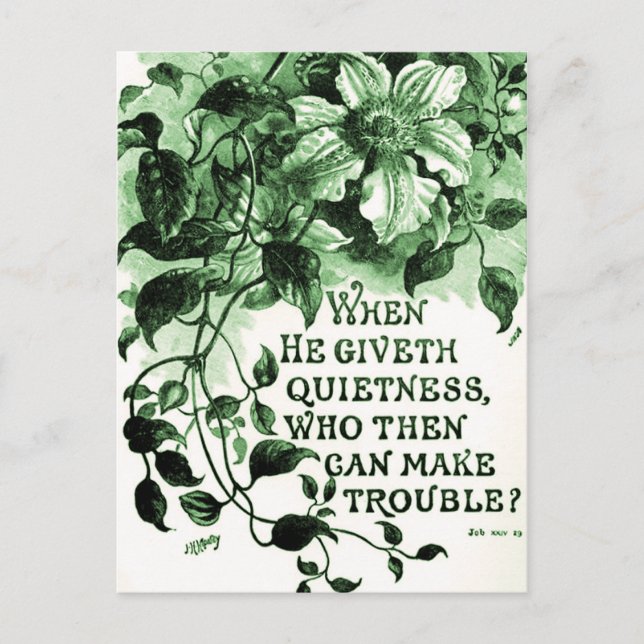 Vintage Job Bible Verse Postcard (Front)