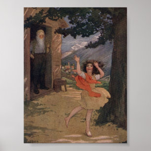 Vintage Johanna Spyri Heidi of the Swiss Alps Poster