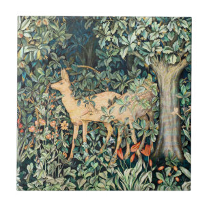 Vintage John Dearle "Greenery"- Tree Flower & Deer Ceramic Tile