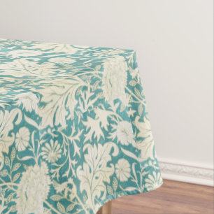Vintage John Henry Dearle Aqua Floral Pattern Tablecloth