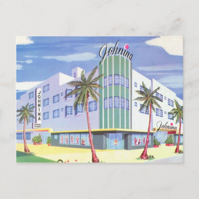 Vintage Johnina Hotel, Miami Beach, Florida Postcard (Front)