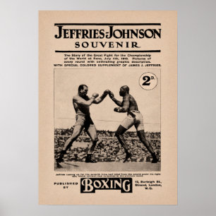 Vintage Johnson Jeffries Fight Souvenir Cover Poster