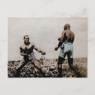 Vintage Johnson VS Jeffries Fight Postcard