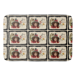 Vintage Jolly Halloween Witch Pattern Bath Mat