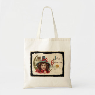 Vintage Jolly Halloween Witch Tote Bag