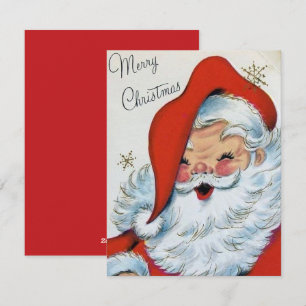 Vintage Jolly Santa Claus Christmas Holiday Card