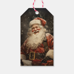 Vintage Jolly Santa Claus Christmas Holiday Gift Tags