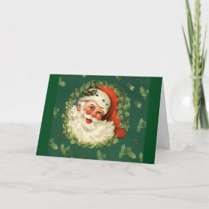 Vintage Jolly Santa Holiday Card