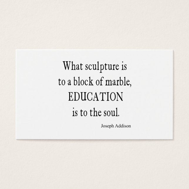 Vintage Joseph Addison Education Quote (Front)