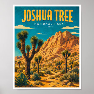 Vintage Joshua Tree National Park Travel Poster