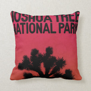Vintage Joshua Tree Sunset Throw Pillow