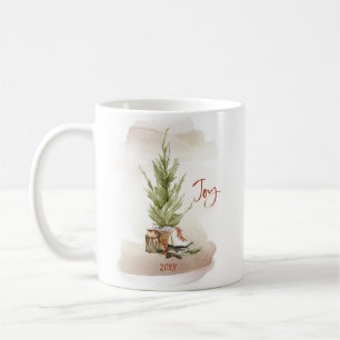 Vintage Joy Christmas Holiday Scene Coffee Mug