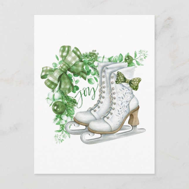 Vintage Joy Figure Skates Postcard (Front)