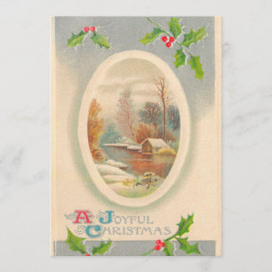 Vintage Joyful Christmas Invitation