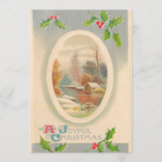 Vintage Joyful Christmas Invitation