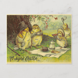 Vintage Joyful Easter Holiday Postcard