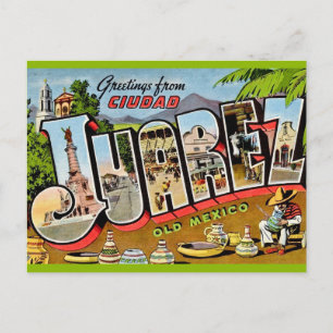 Vintage Juarez Mexico Greetings Postcard