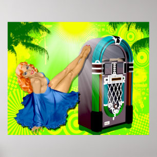 Vintage Juke Box Poster