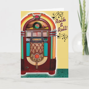 Vintage Juke Box Retro Birthday Card
