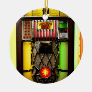 Vintage Jukebox Ceramic Ornament