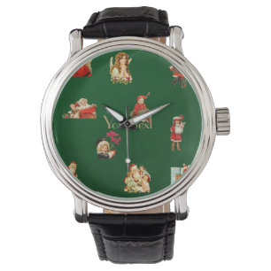 Vintage jule,christmas pattern, victorian,art nouv watch