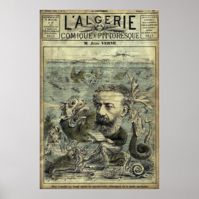 Vintage Jules Verne Periodical Cover Poster (Front)